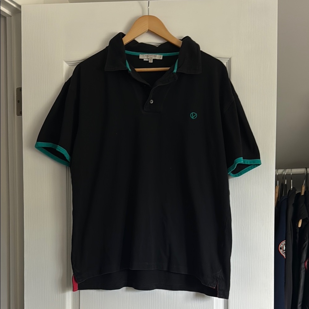Valentino Black and Green Polo Shirt